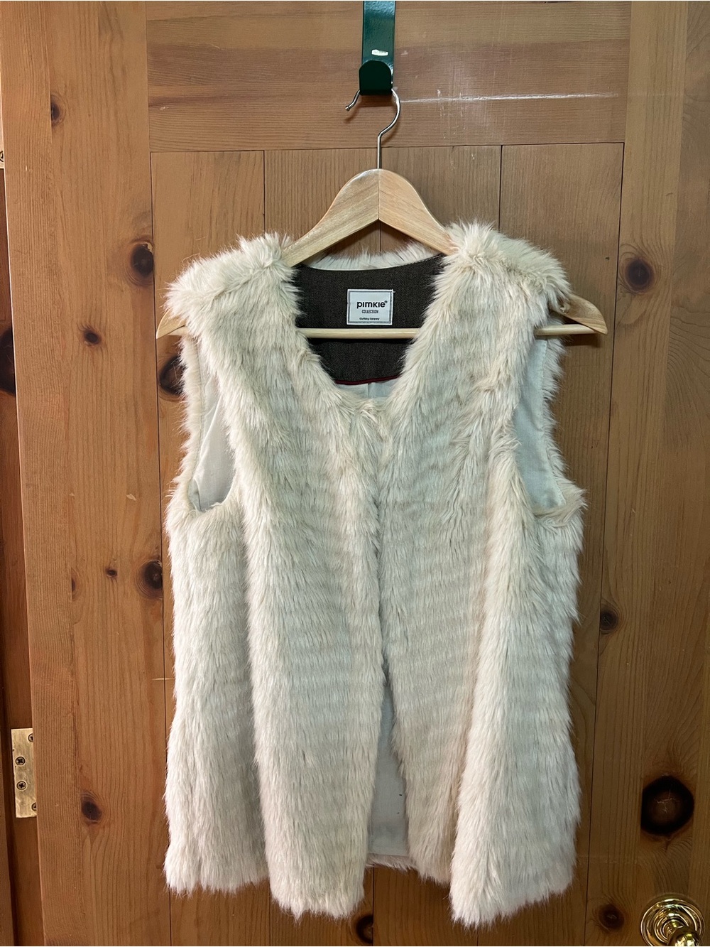Cream Faux Fur Vest - Women's Sleeveless Coat